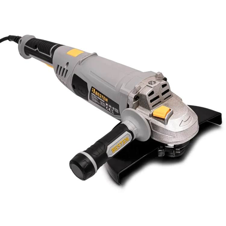 Úhlová bruska 230 mm, 2400 W, Soft Start, 6 500 ot./min, otočná rukojeť, sada s příslušenstvím BESTEN BE-2930