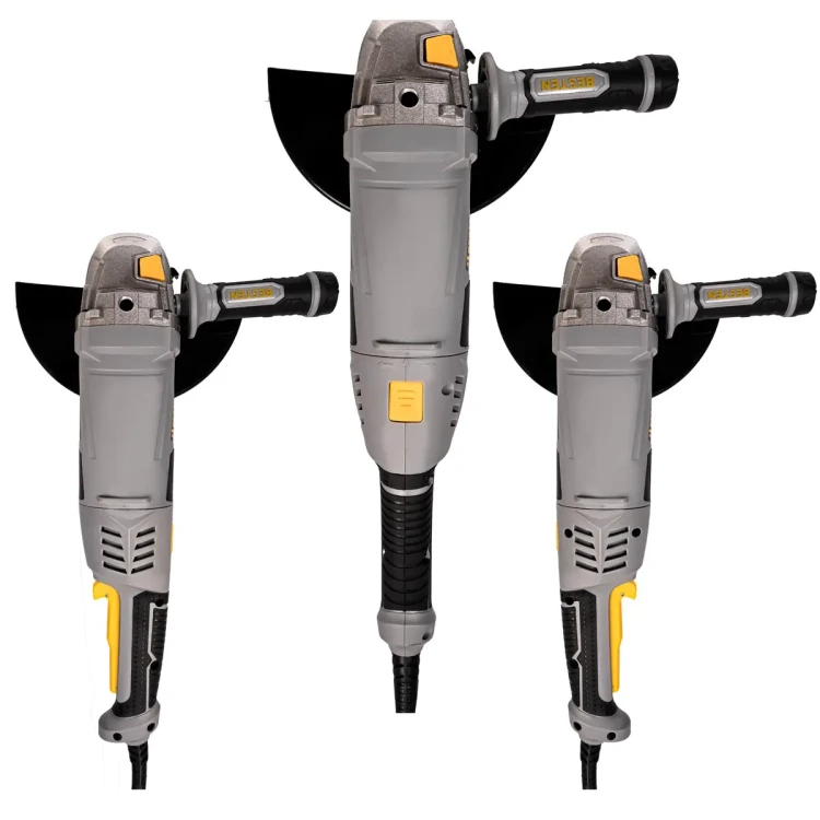 Úhlová bruska 230 mm, 2400 W, Soft Start, 6 500 ot./min, otočná rukojeť, sada s příslušenstvím BESTEN BE-2930