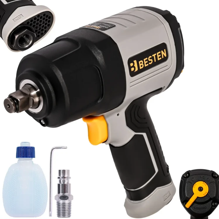 Pneumatický rázový utahovák 1/2″ BESTEN BE0002884, 1650 Nm, Twin Hammer, s přepínačem