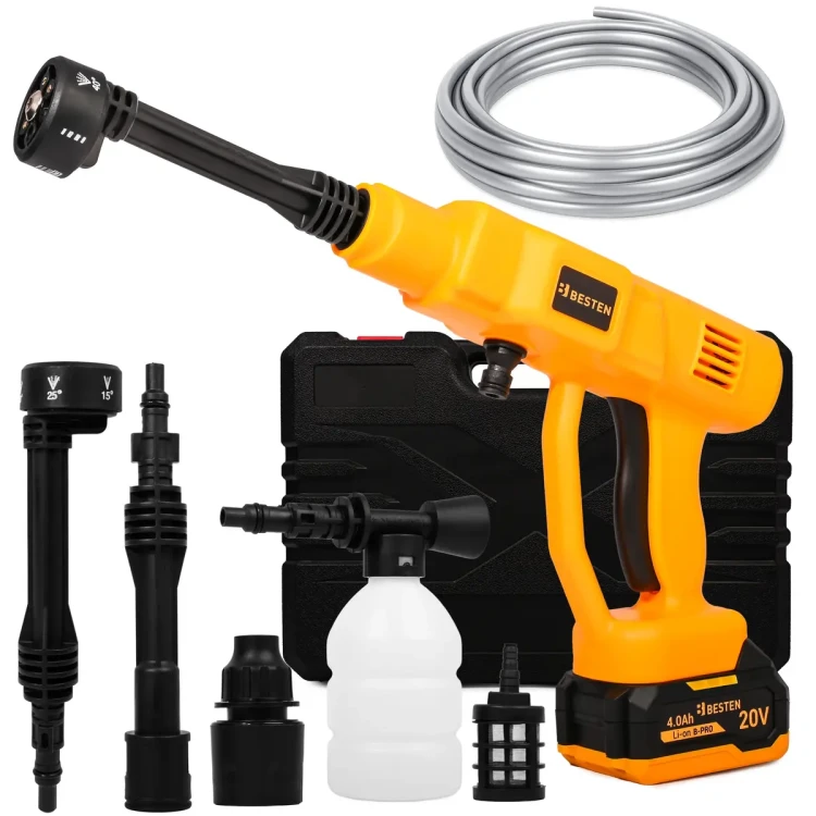 Aku tlaková myčka 20 V, 20 bar, 2× akumulátor, tryska 6v1 B-PRO BESTEN BE-2896