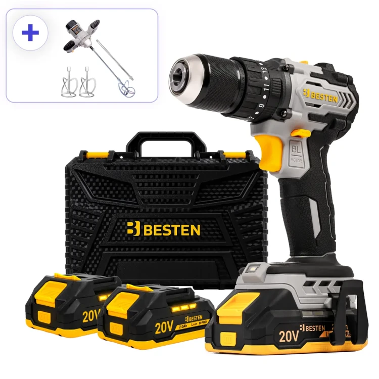 Zestaw Wkrętarka 20v 75nn Be0002885  + Mieszadlo_Besten_Be0002854.webp