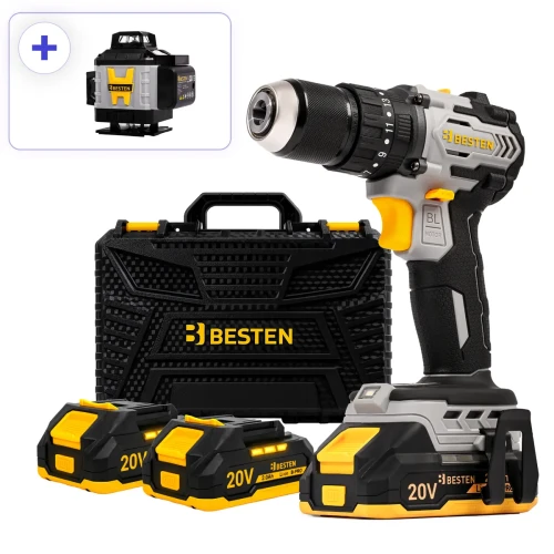 Zestaw Wkrętarka 20v 75nn Be0002885 + Poziomica Besten Be-2848.webp