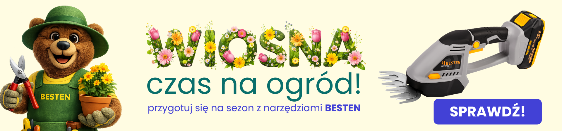  narzędzia ogrodowe, B-PRO, besten, nożyce do żywopłotu BE-2910
