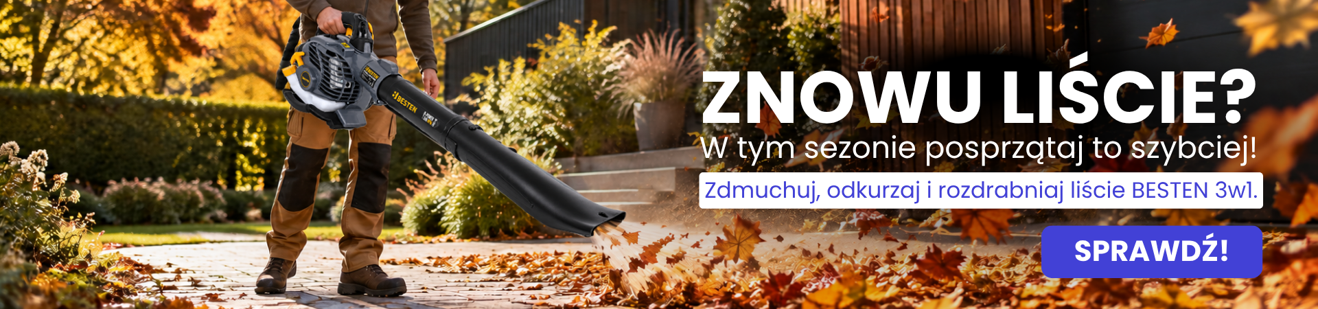 nowość 2026, dmuchawa spalinowa do liści z rozdrabniaczem BE-2922 3w1, 