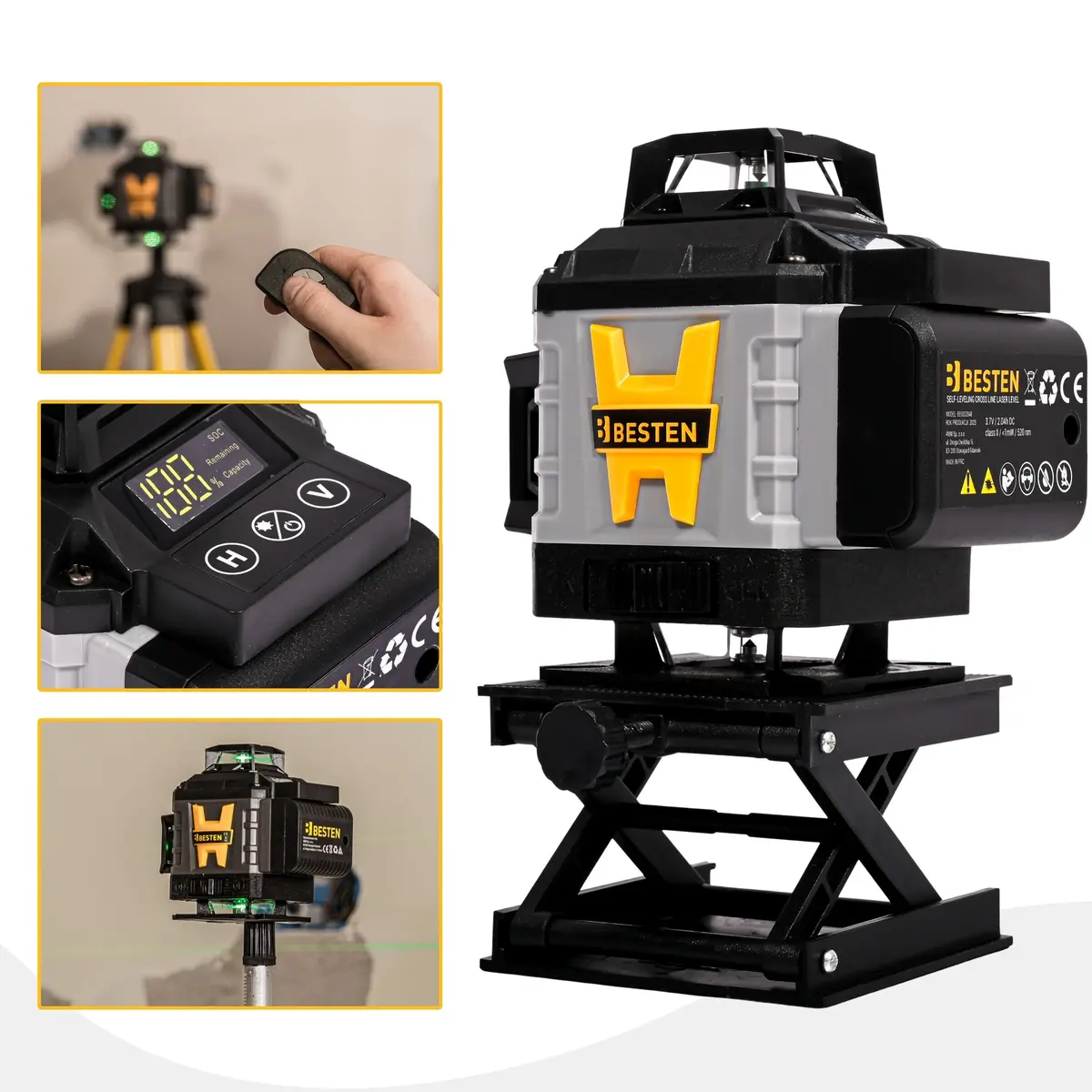 Poziomica laserowa BESTEN BE0002848 zestaw pro bogaty w akcesoria