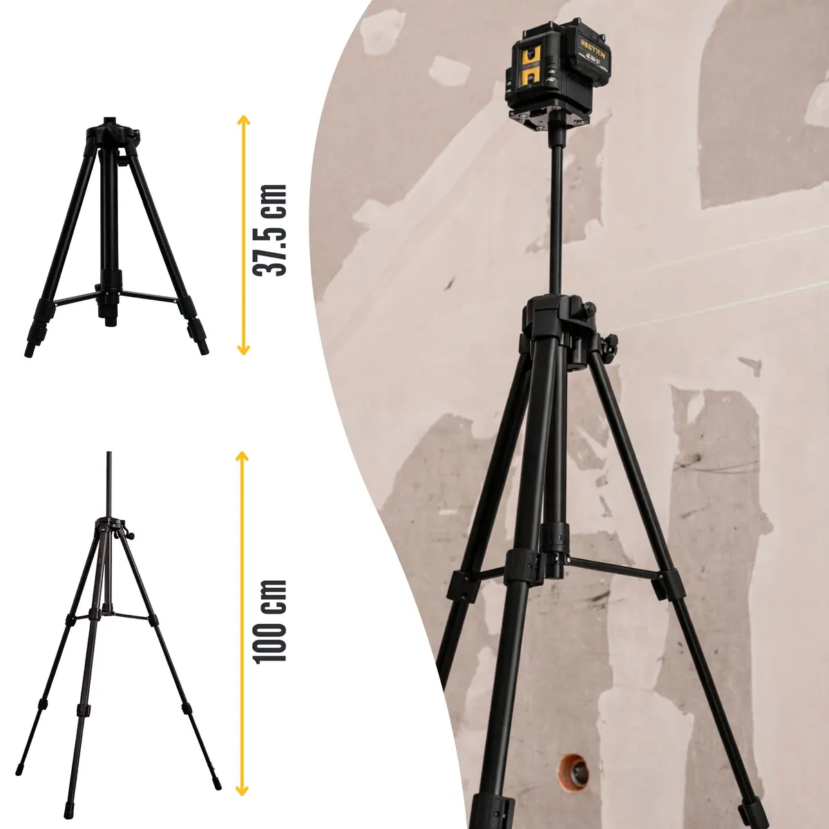 Poziomica laserowa BESTEN BE0002848 regulowany statyw